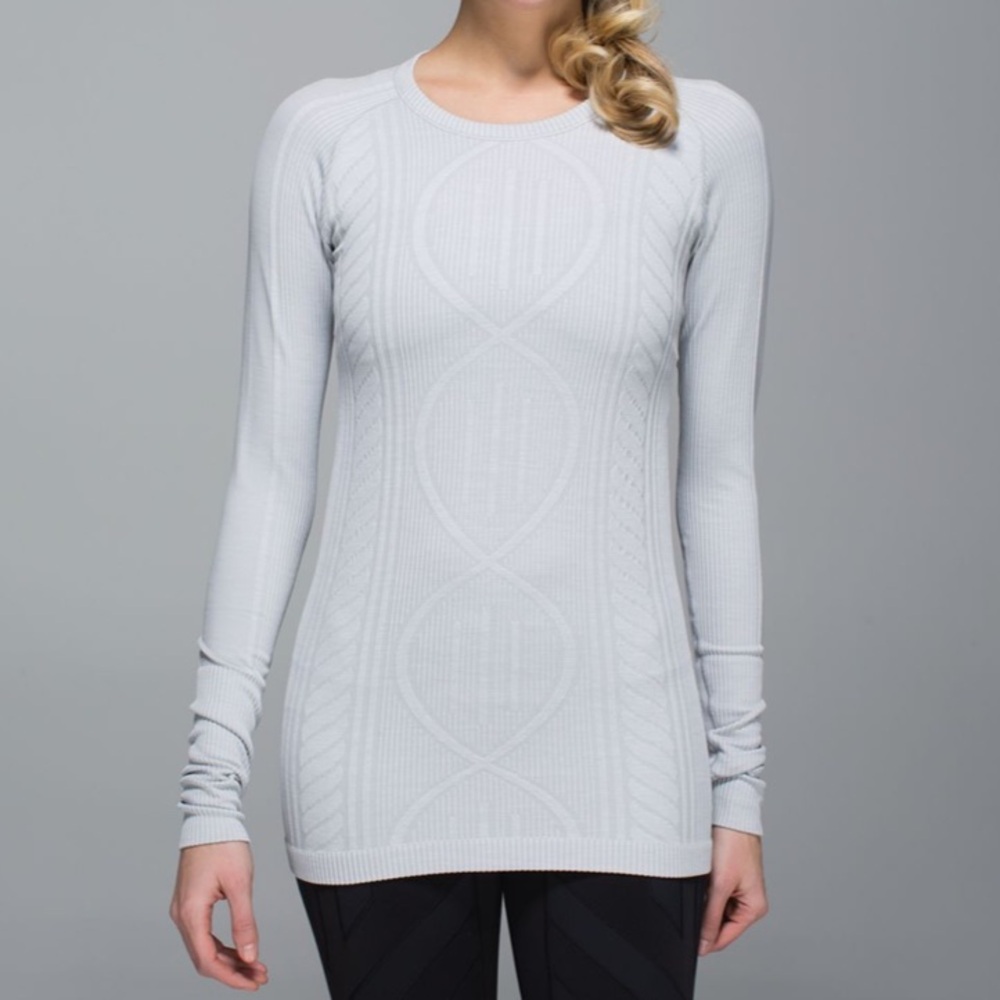 Lululemon Rest Less Pullover Long Sleeve Crewneck Heathered Silver Spoon Gray 4